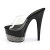 Pleaser - ADORE7013 Mules à talons - Chaussures de pole dance - Noir/Transparent Product image